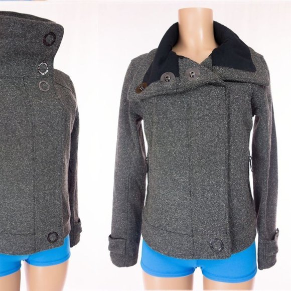 Lululemon Audrey  Brown Tweed Bomber Jacket Size 6 - Picture 15 of 16